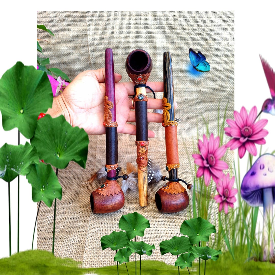 Shaman Ceremonial Pipe, Mystic Wood, Palo Santo, Chonta, Rosewood ...