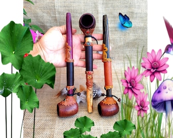 Shaman Ceremonial Pipe, Mystic Wood, Palo Santo, Chonta, Rosewood - Protection and Spiritual Connection. Genuine Amazonian-Shakapa Tep