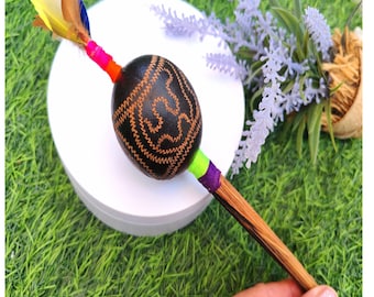 Maraca - RATTLE - Amazonian - Shipibo - Shamanic Rattle - Shamanic Maraca - Traditional - Ceremonial Cleansing, Handmade by Natives