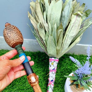 Chacapa + Maraca Aya Vid, (2 Productos) Chakapa, Shacapa, Sonajero, Shipiboj, Herramienta Chamán, Limpieza, Instrumento Ceremonial de Sonido