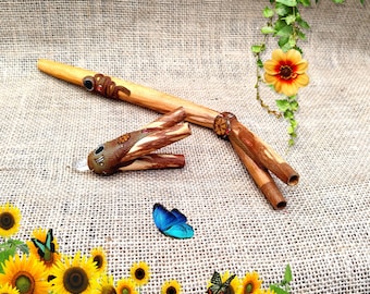 Pack, Tepi + Kuripe of Palo Santo Wood (Intense Aroma) Kuripi, Shamanic Nasal Applicator.  An Entry. Spiritual Ceremony - Chacapa. Legitimate.