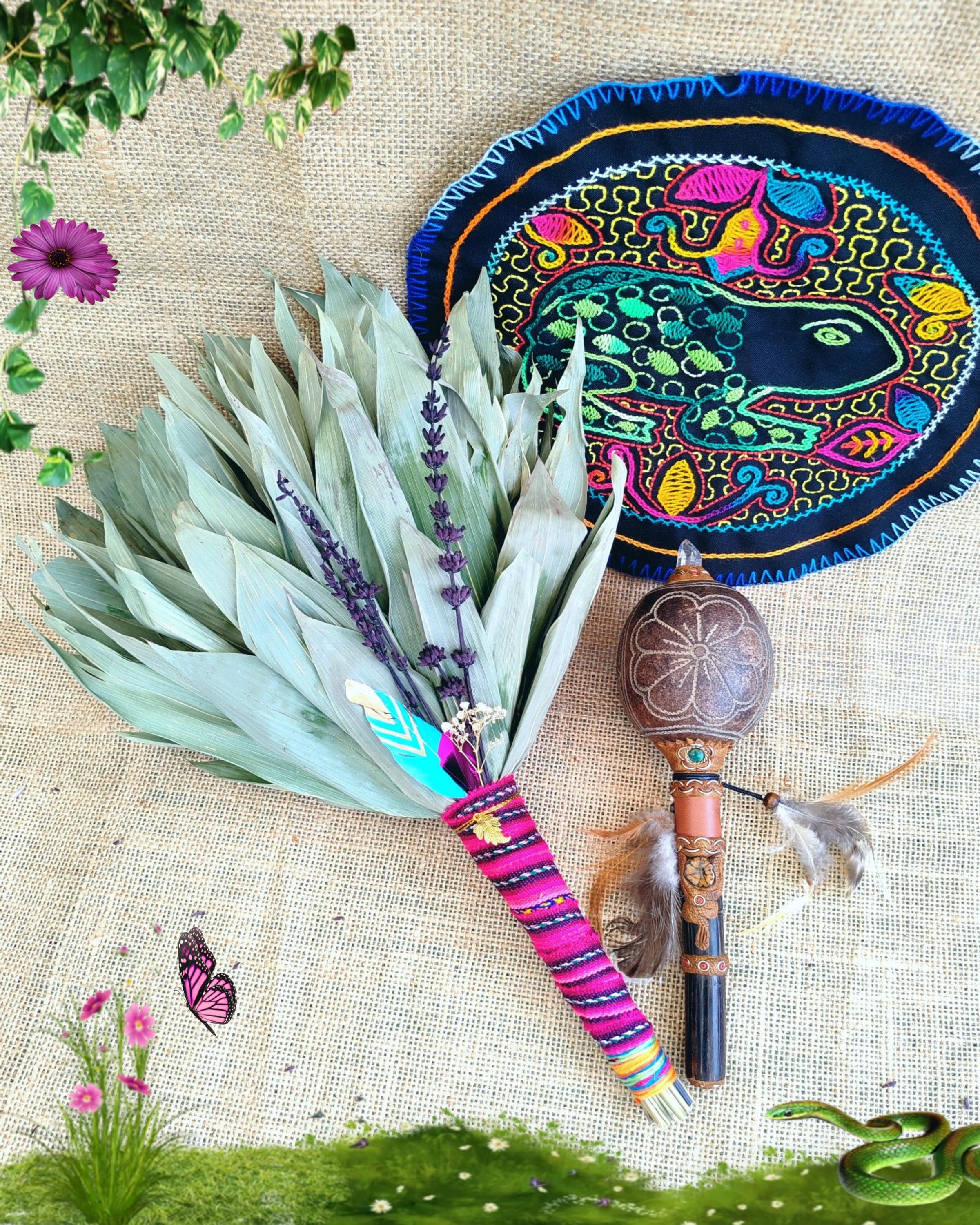Kambo Alter Kambo Loom, Hand Embroidered, Tapestry, Shipibo Textile, Ceremonial ...
