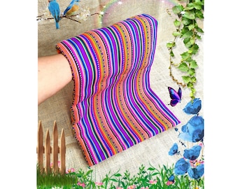 Peruvian Blanket, Multicolor, Andean, Ethnic Colorful - Andean Fabric, Native, For altars, with designs of the Surte.