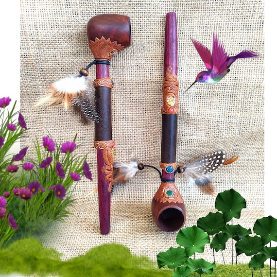 Shaman Ceremonial Pipe - Mystic Amazonian Wood, Chonta, Bloodwood, Palo  Santo (15-16 Cm L) Handmade in Peru. Rituals, Cleansing