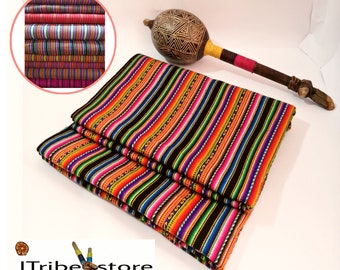 Peruvian Blanket, Multicolor, Andean, Ethnic Colorful - Andean, Native Fabric, For Altars, with designs by La Surte.