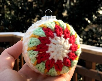 Crochet Poinsettia Bauble Ornament