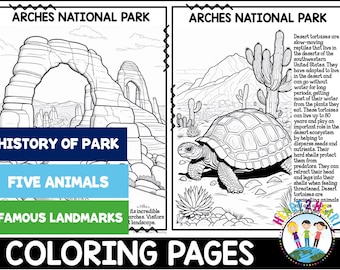 Arches National Park Coloring Pages for Kids Printable Coloring Sheets National Parks Activities Animals Coloring Book Kids Trips Utah, USA