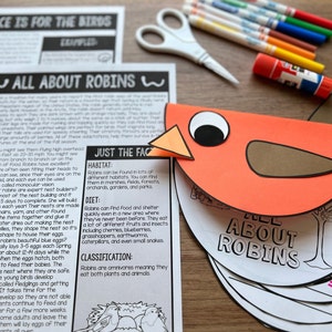 Bird Printable Craft Project For Kids Make a Bird Project Robin Life Cycle Bird Unit Study Spring Activity Worksheets Homeschool Science