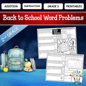 Grade 2 Addition and Subtraction Word Problems For Back to School 2.OA.A.1