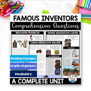 Famous Inventors Activities for Kids, Inventions Worksheets and Biographies, STEM Unit Study