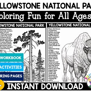 Yellowstone National Park Kleurplaten voor kinderen National Parks Coloring Educatief Kleurplaten Park Tripping US National Park US Natural Park