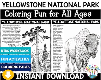 Yellowstone National Park Coloring Pages for Kids National Parks Coloring Educational Coloring Park Tripping US NationalPark US Natural Park