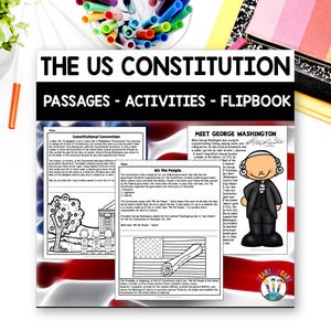 Constitution Day Activities for Kids, US Constitution Worksheets, Social Studies Printable
