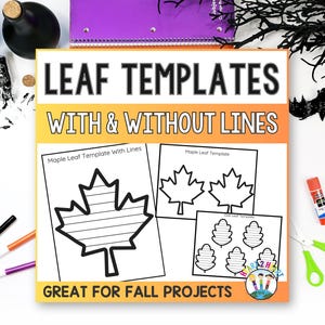 Fall Leaf Template Printable, Autumn Leaf Cutouts for Crafts and Coloring