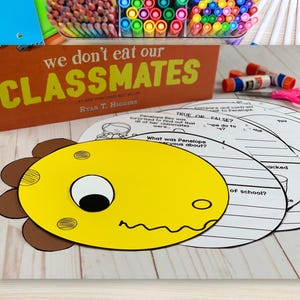 We Don't Eat Our Classmates Craft, Dinosaur Book Reading Activities for Kids