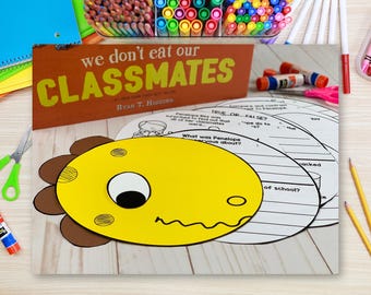 We Don't Eat Our Classmates Craft, Dinosaur Book Reading Activities for Kids