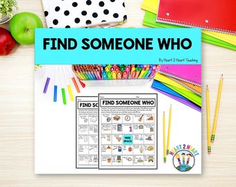 Find Someone Who Bingo, Back to School Icebreaker Game for Kids