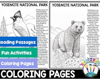 Yosemite National Park Coloring Pages for Kids National Parks Coloring Educational Coloring Park Tripping US NationalPark US Natural Parks