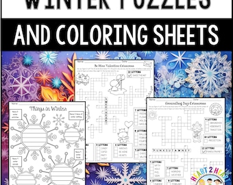 Winter Activity Packet: Coloring Pages, Puzzles, and More (Digital Download)
