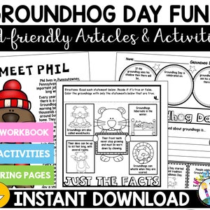 Groundhog Day Activities for Kids Groundhog Day Printables Coloring Pages Holiday Worksheets