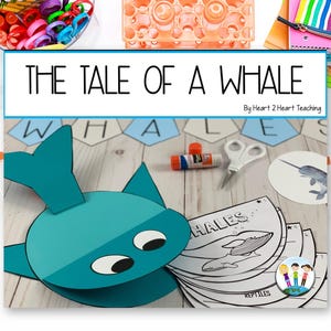 Walvisknutselwerk en themastudie voor kinderen, activiteiten met zeedieren, wetenschappelijke printables