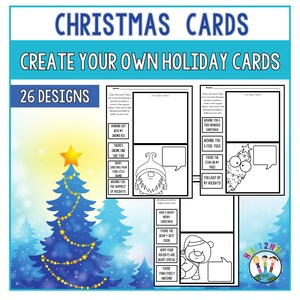Kleurkaarten voor kinderen Kerstvakantie Kleurplaten Kerstkaarten Afdrukbare Merry Christmas Kleurplaten Kerstkaart