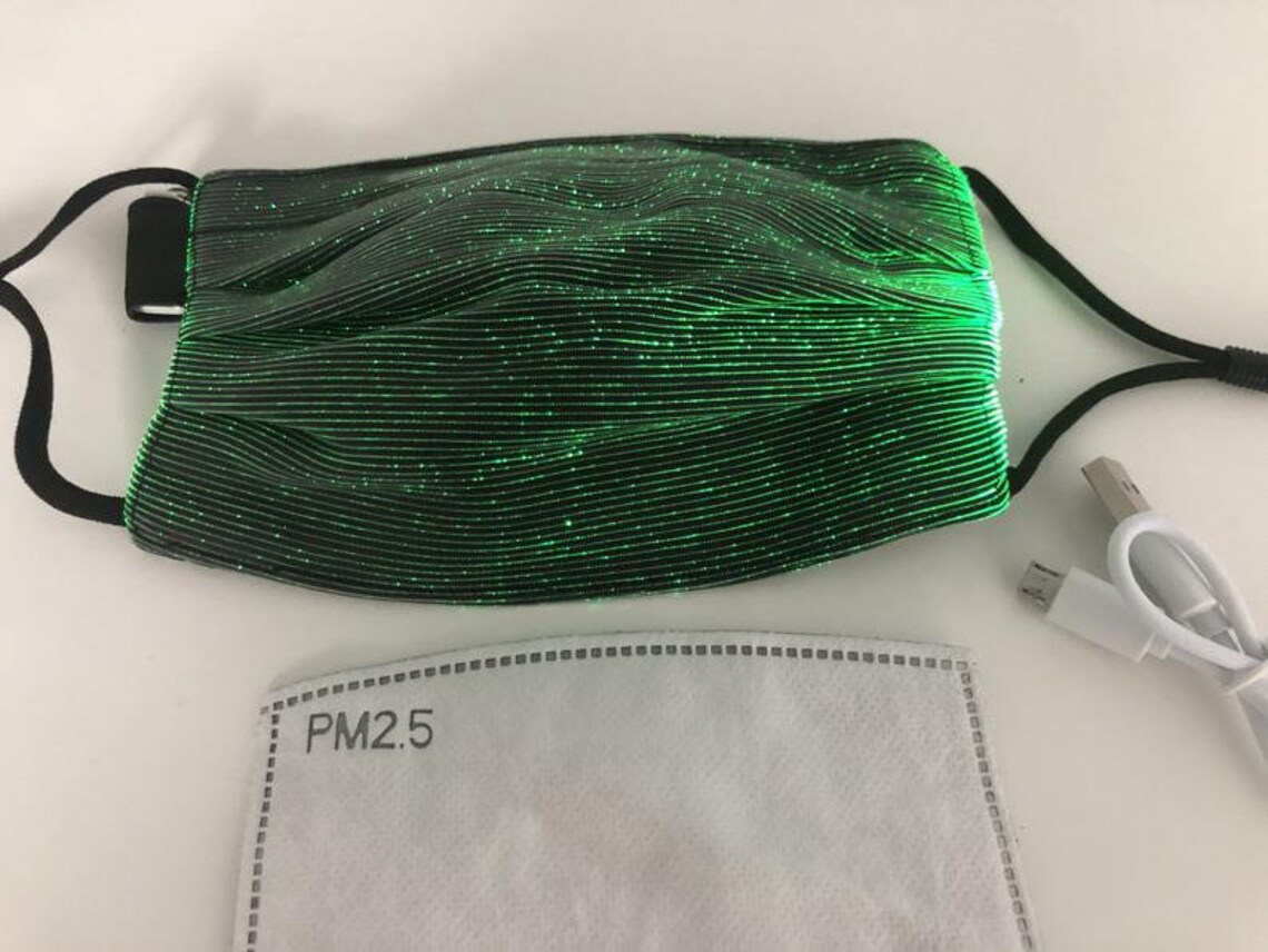 LED Light Up Face Mask 7 Color LED Masks USB Rechargeable Etsy