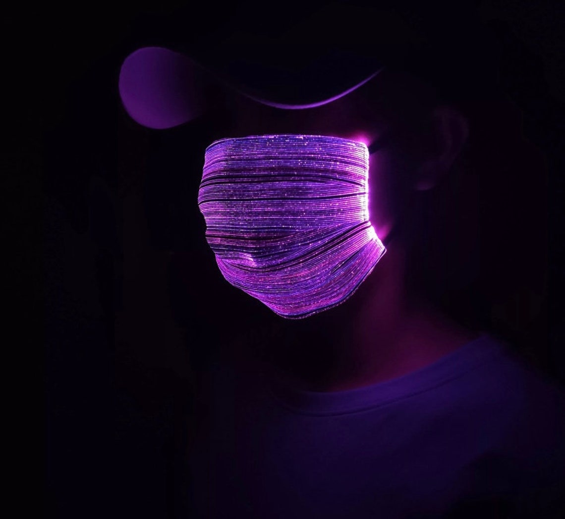 LED Light Up Face Mask 7 Color LED Masks USB Rechargeable Etsy