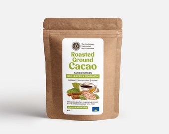 Cocoa Tea, Bay Leaves & Cinnamon blend, The Caribbean Hot Chocolate, 4oz Organic Vegan Hot Cocoa, No preservatives or additives, All-natural