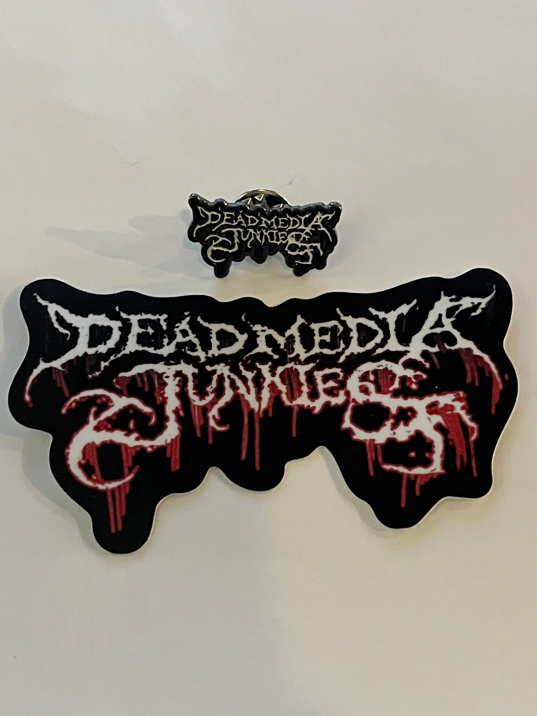 Dead Media Junkies Pin & Sticker Combo