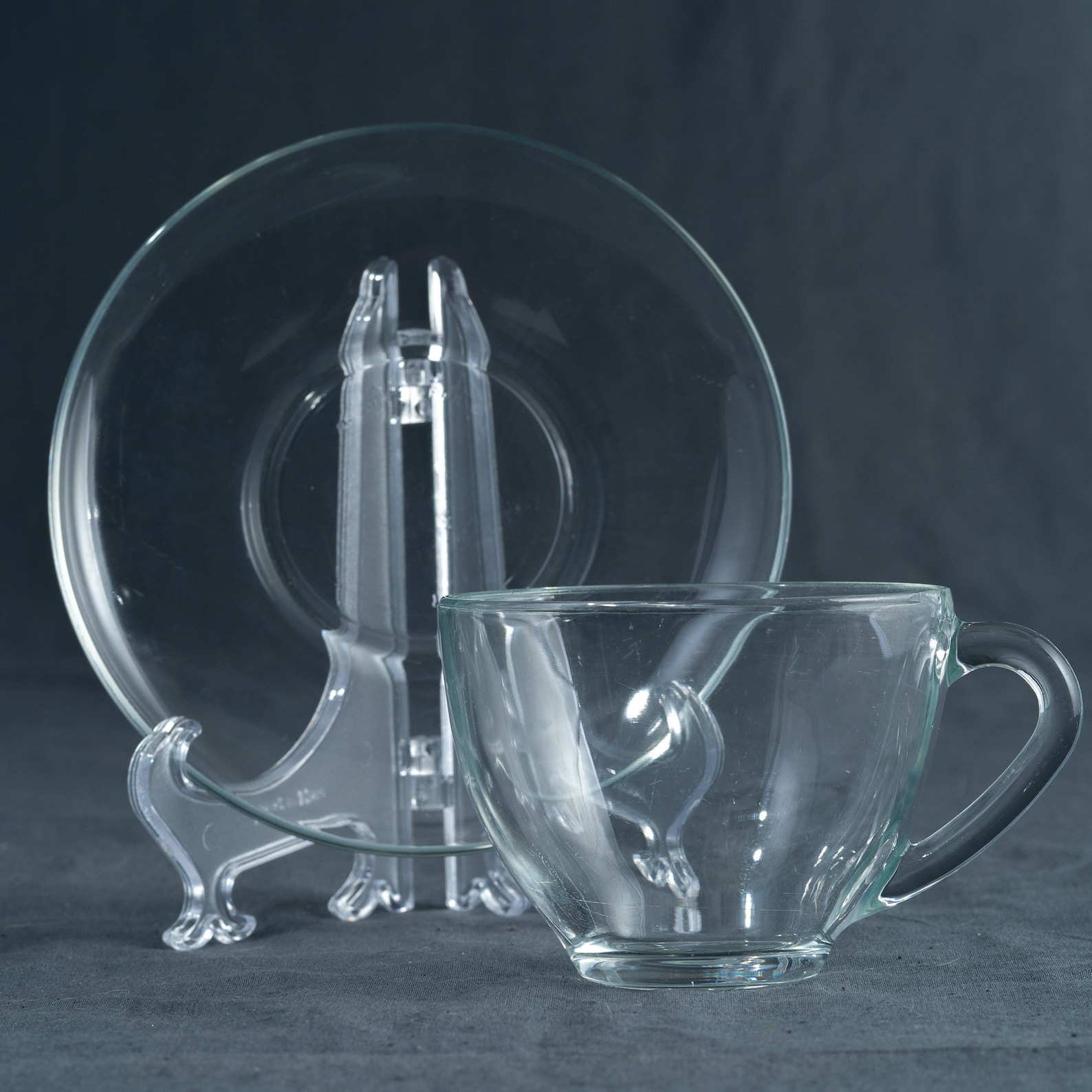 Arcoroc of France Clear Glass Tea or Coffee Cups with Saucers Etsy