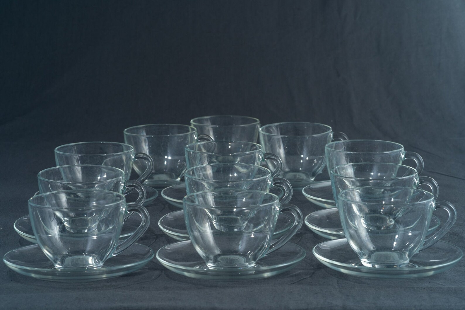 Arcoroc of France Clear Glass Tea or Coffee Cups with Saucers Etsy