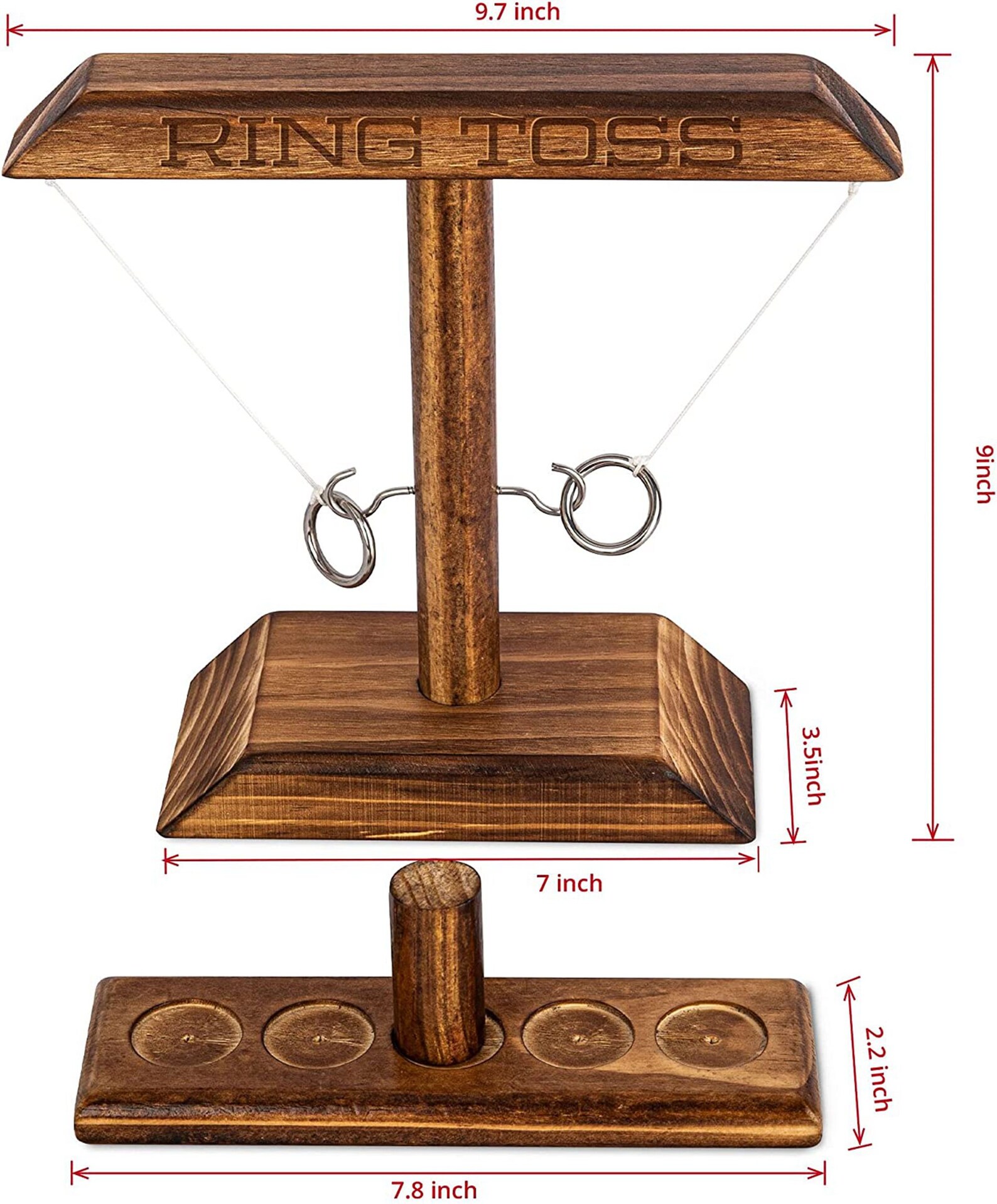 Personalized Ring Toss Game Solid Wood Board Best Etsy