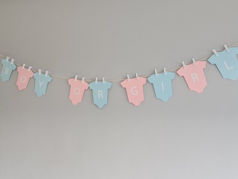 Boots Or Bows Gender Reveal Banner - 2 Strand Brown & Pink Paper Garland Decor