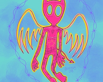 Trans Demon Portrait Print