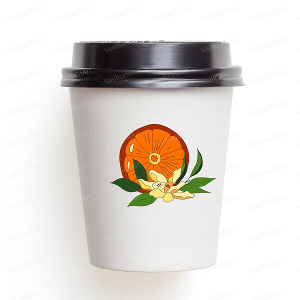 Tangerine, Mandarin, Tangerine Flower, - PNG - SVG file for sublimation, transfer, ironing image