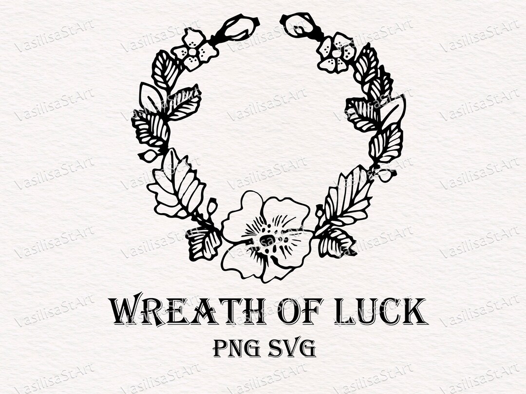 Black Wreath, Black Outline Flowers, Hand Drawn Wreath, Minimalist ...
