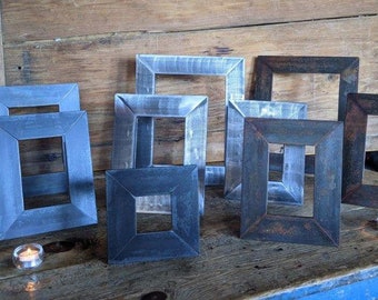 Welded Metal Picture Frame, handmade with a custom finish.