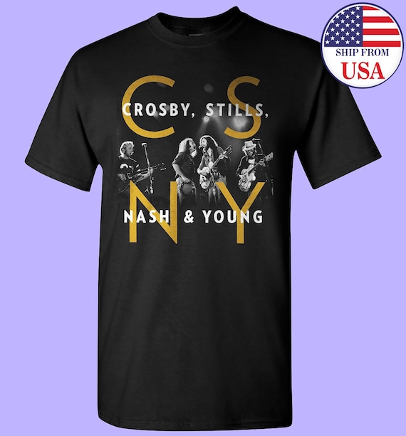 Crosby Stills Nash & Young (CSNY) T-shirt Gildan pour musique rock 