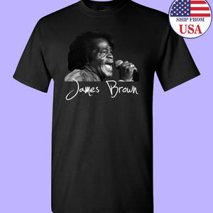 James Brown Godfather Of Soul Heavy Cotton T-shirt USA Size