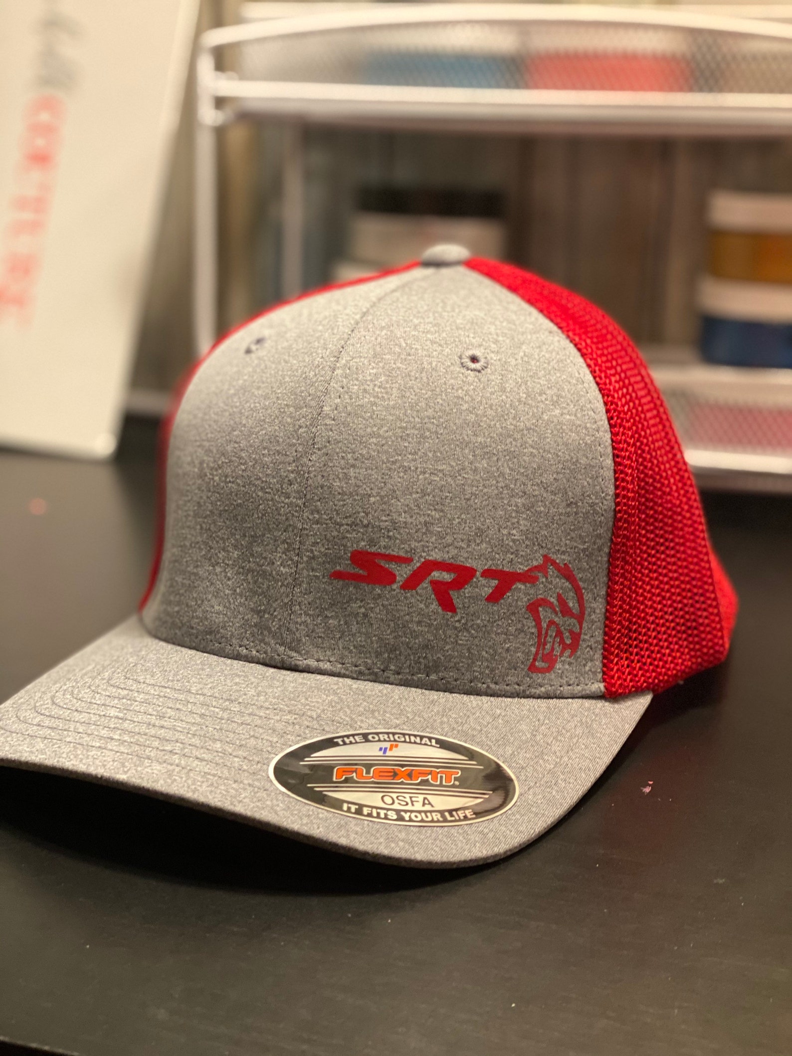 Dodge SRT custom hat. One size fits all red and gray. Etsy