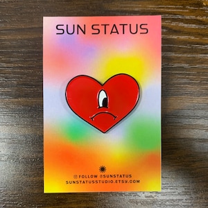 Bad Bunny Un Verano Sin Ti Custom Pin 1.25” Enamel Pin Sad Heart Fan Art