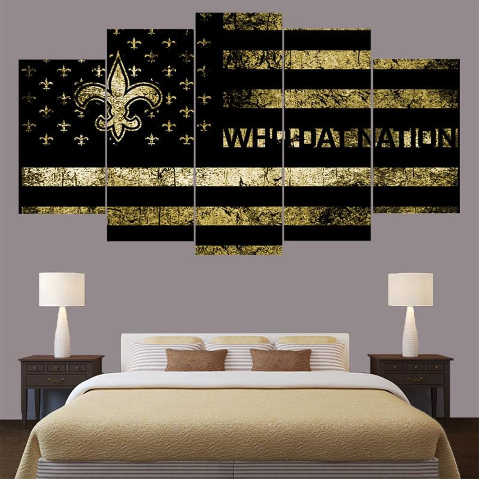New Orleans Saints Football Canvas Wall Art Framed Ready To Etsy
