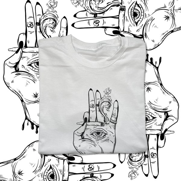 Blunt Hand T-Shirt | 100% Baumwolle | STREETWEAR Unisex | Tattoo Style Kunst Druck