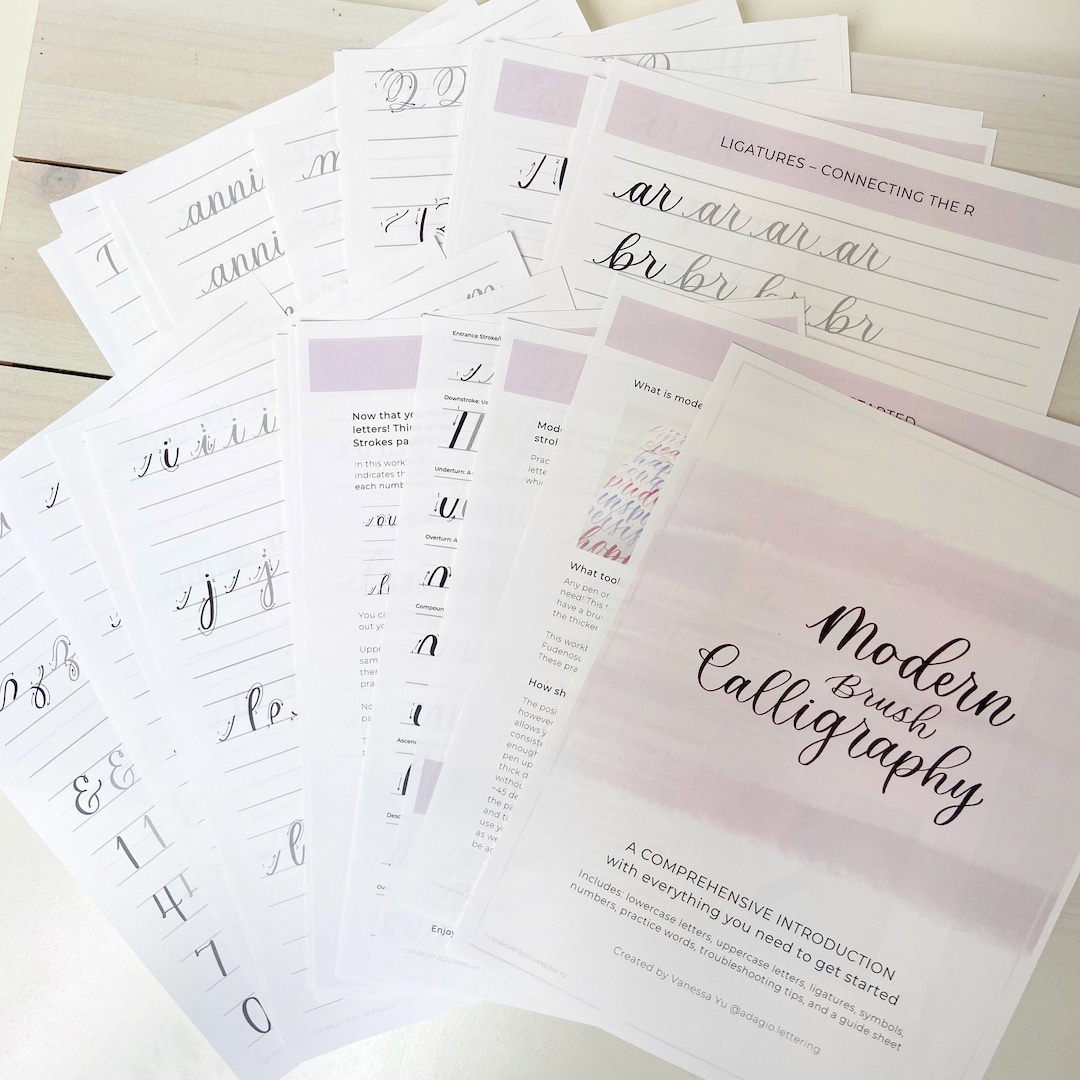 Comprehensive Brush Calligraphy Workbook [digital] - Etsy