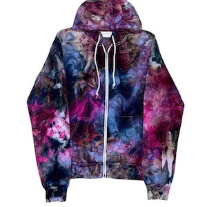 Hand Dyed Crewneck, Hoodie or Zip-Up Hoodie,  Tie Dye Crewneck, Hoodie or Zip-Up Jacket - Liquid Kaleidoscope Dreams