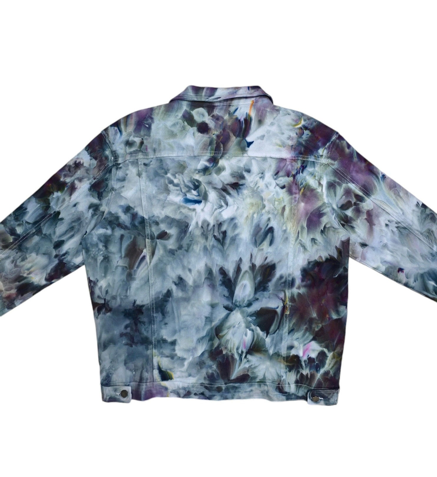Unisex Relaxed Fit Denim Jacket Hand Dyed, Tie Dye Denim