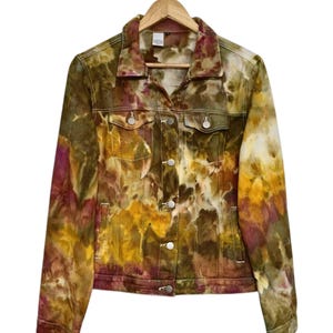 Womens Hand Dyed Denim Jacket, Tie Dye Denim Jacket - Liquid Fire Stones