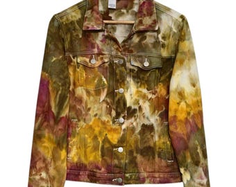 Hand-Dyed Denim Jacket: Liquid Fire Tie Dye, 100% Cotton