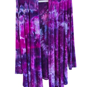 Hand Dyed Lightweight Open Front Cardigan, Tie Dyed
